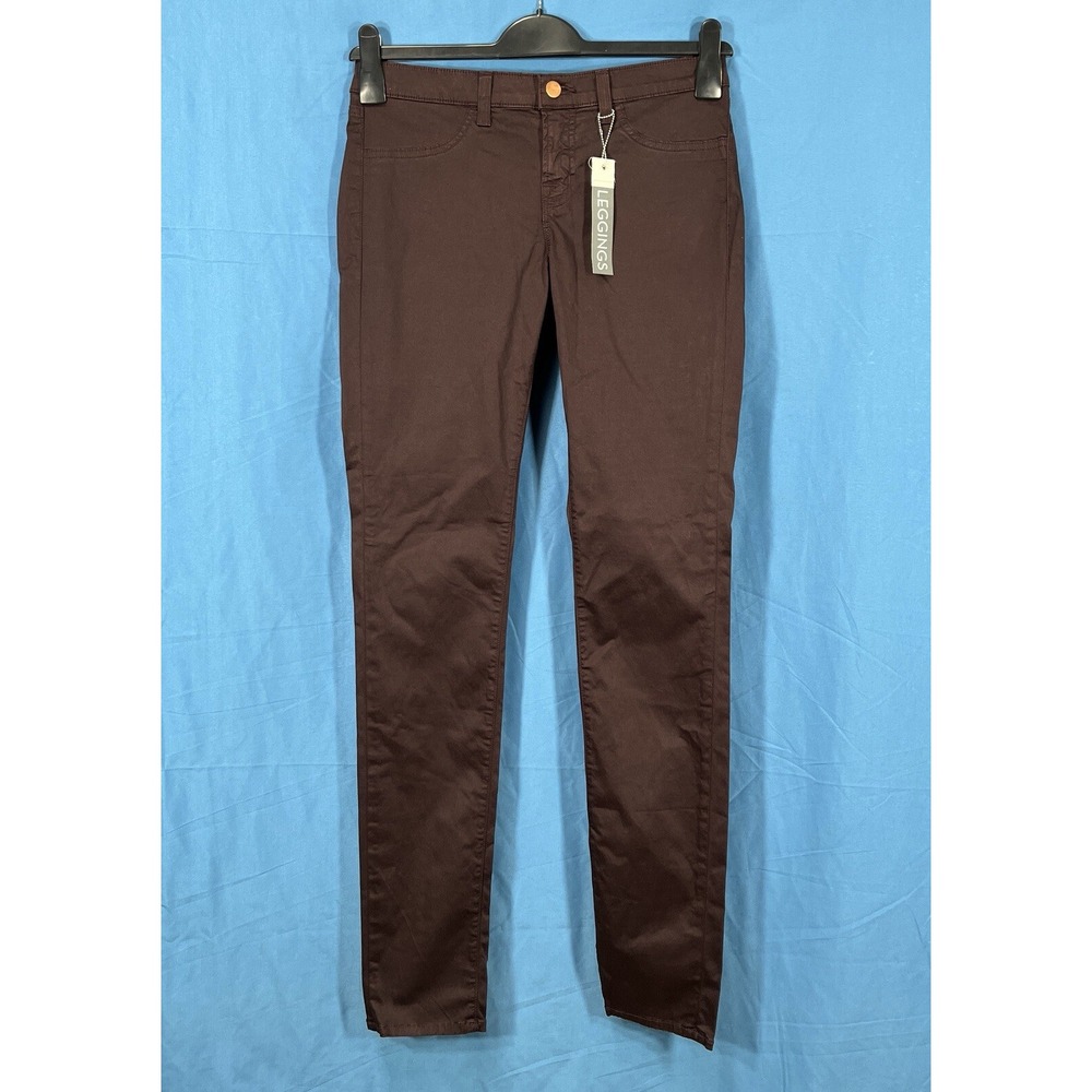 NWT J BRAND Dark Maroon TWILL Low-Rise BACK POCKETS Skinny Leg LEGGINGS Sz 29